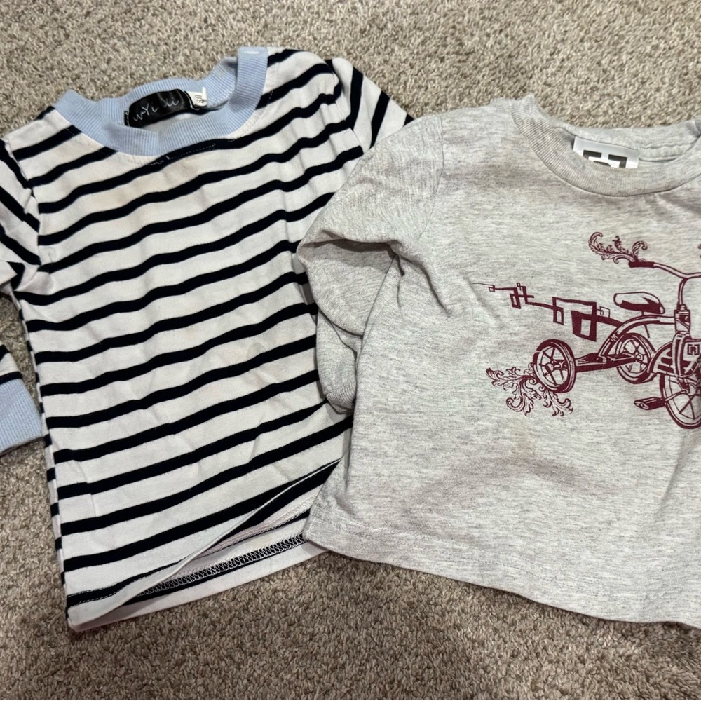 2T shirt bundle Striped and Graphic Kids Tops Set